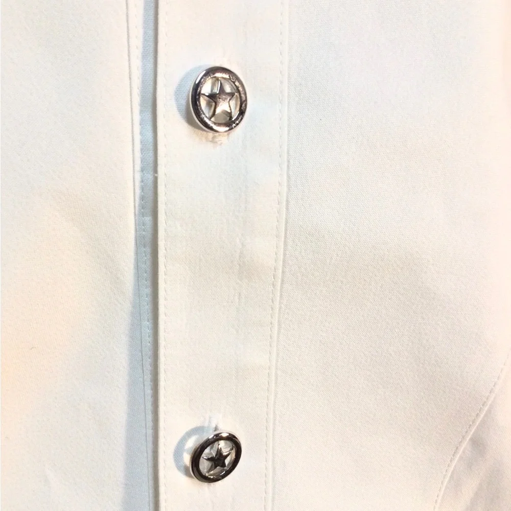 Stubbs Collection Men's Medium Vintage Western Dress Shirt Metal TX Star Buttons
